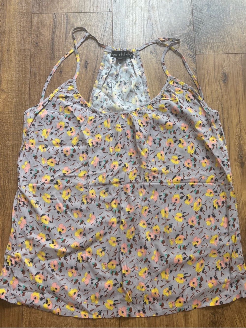 one clothing Lavender Floral Racerback Sleeveless Top